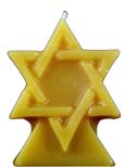 Star of David pure beeswax candle